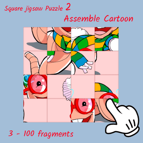 Square jigsaw Puzzle 2 - Assemble Cartoon