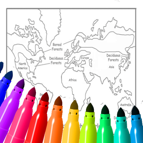 World Map Coloring For Kids