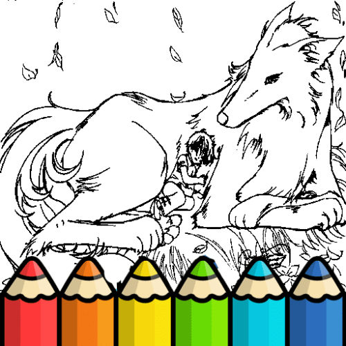 Coloring Pages Of Anime Wolves